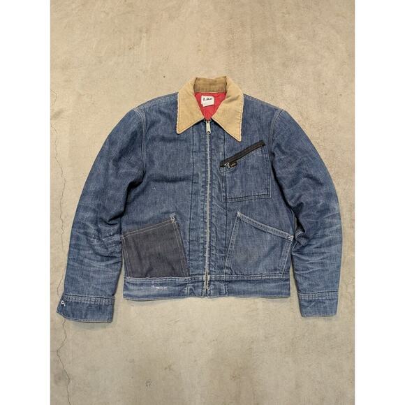 Lee Other - VTG 60-70 Lee Denim Jean Jacket 91B 36R Quilted Teardrop Talon Custom Honeycomb